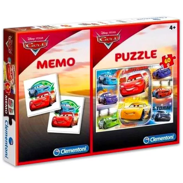 Clementoni: Cars 3 puzzle cu 60 de piese şi joc de memorie