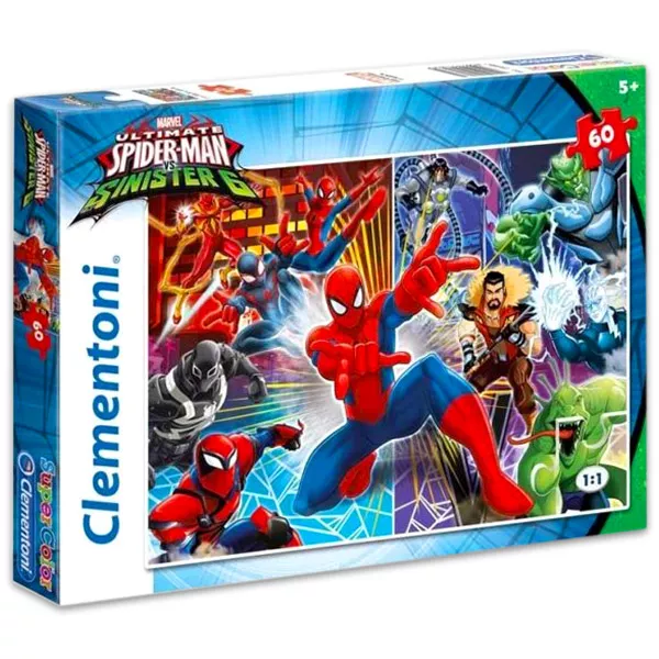 Clementoni: Spider-Man puzzle SuperColor cu 60 piese