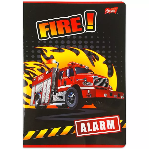 Fire!: caiet cu linii pentru clasa I-a cu model maşină de pompieri - A5, 16-32