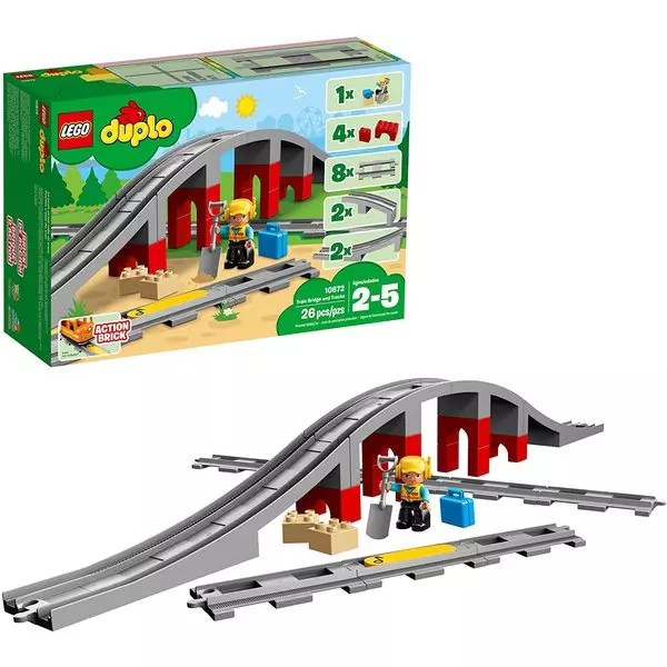 LEGO DUPLO: Pod și șine de cale ferată 10872