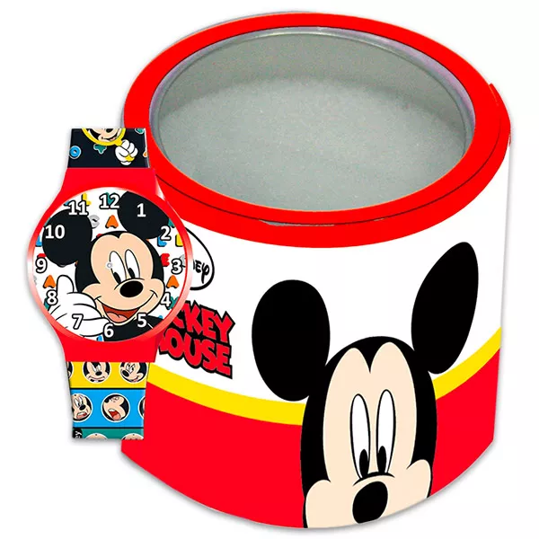 Mickey Mouse: ceas de mână în cutie de cadou din metal
