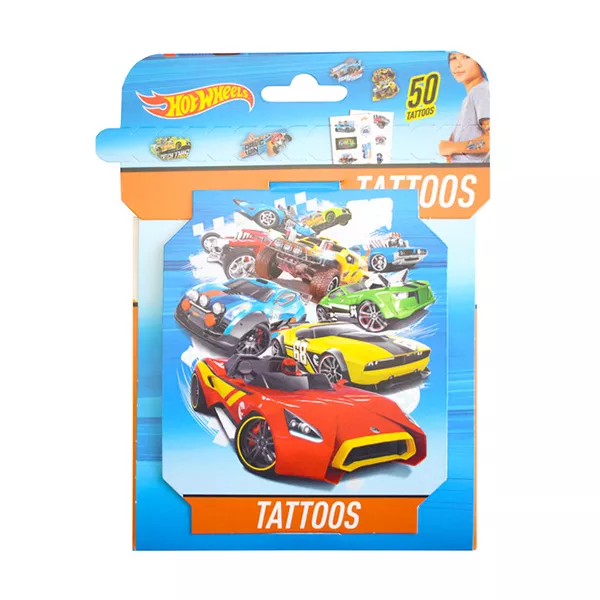 Hot Wheels Set cu 50 tatuaje 3D pentru copii