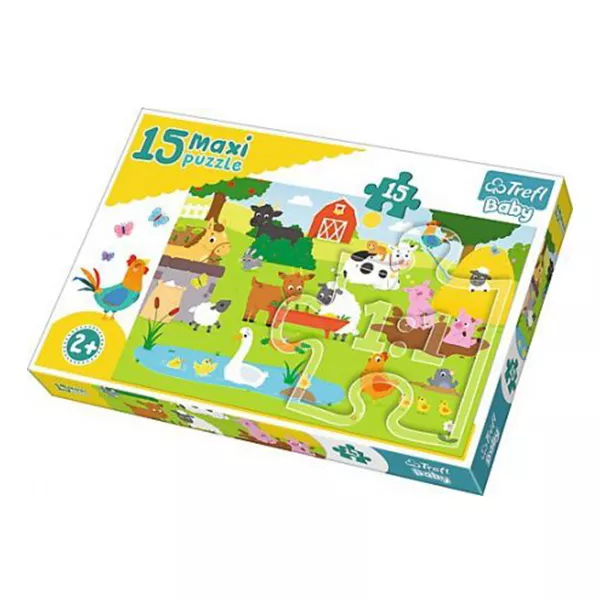 Trefl Baby: Animale la fermă puzzle maxi cu 15 piese