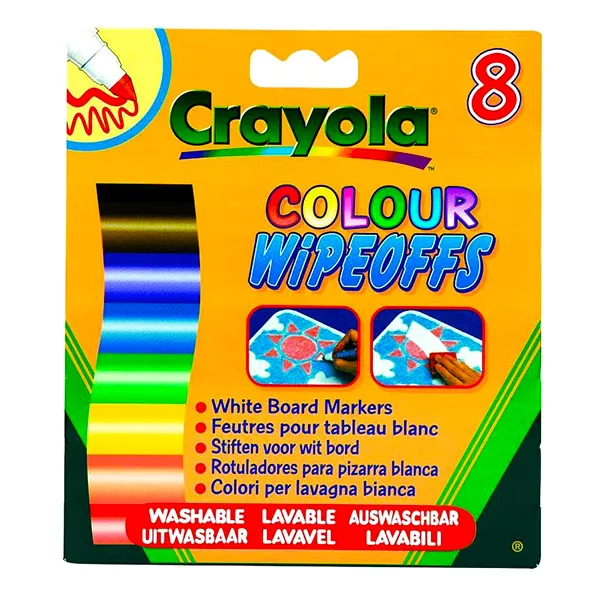 Crayola: 8 db lemosható vastag filctoll fehér táblára - CSOMAGOLÁSSÉRÜLT