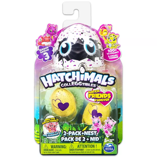 Hatchimals: Colleggtibles pachet surpriză Set cu 2 figurine şi cuib - seria 3