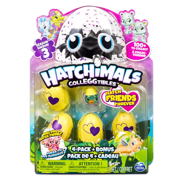 Hatchimals: Colleggtibles pachet surpriză Set cu 4 figurine şi bonus - seria 3