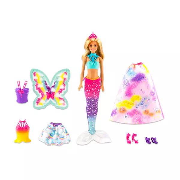 Barbie Dreamtopia: Păpuşa Barbie cu 3 costume 