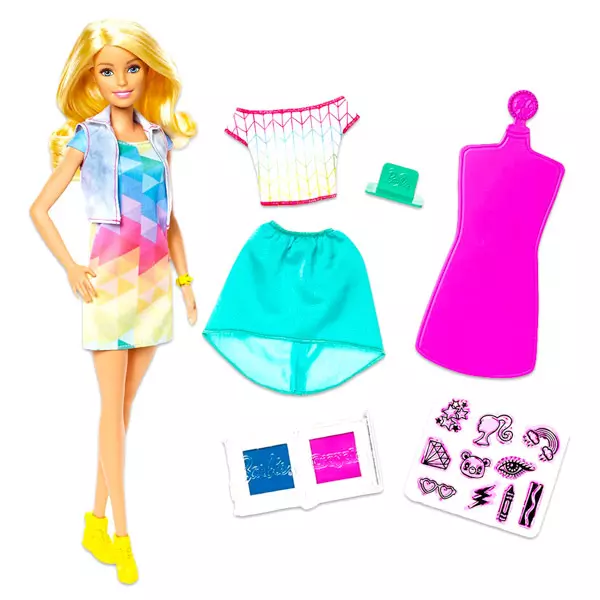 Barbie Crayola: Barbie cu accesorii şi ştampile colorate pentru haine