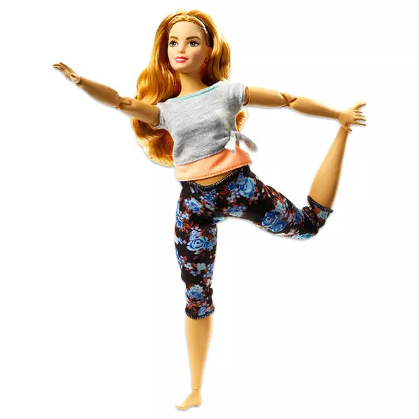 Barbie Made To Move: Barbie flexibilă cu păr blond închis - yoga