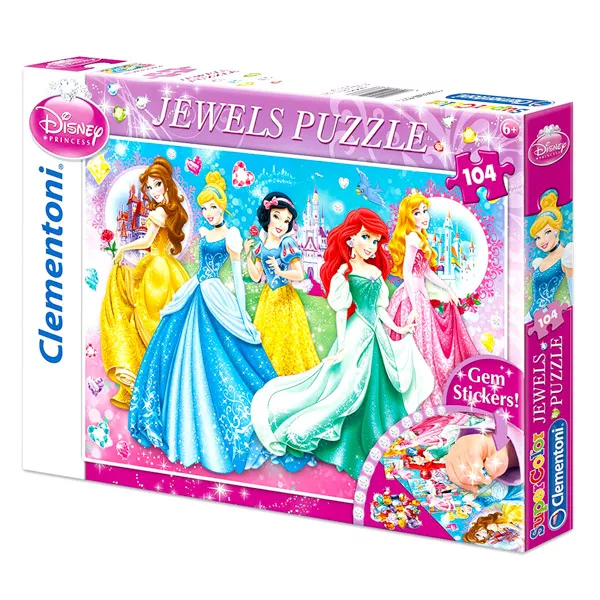 Clementoni: Prinţesele puzzle strălucitor cu 104 piese