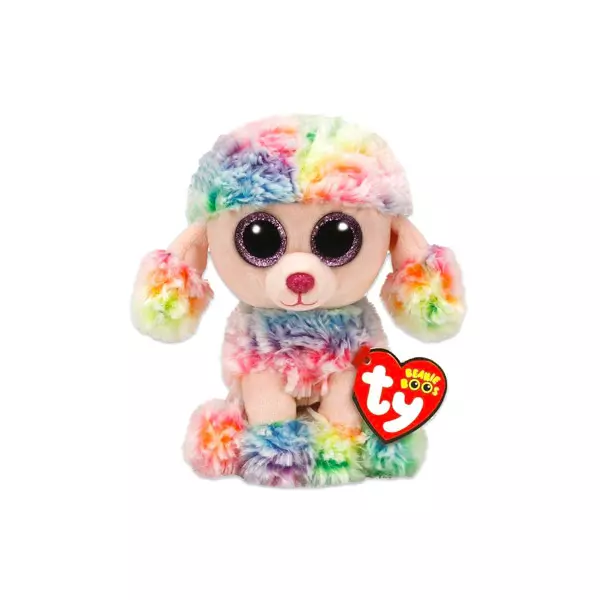 TY Beanie Boos: Rainbow figurină câine de pluş - 15 cm