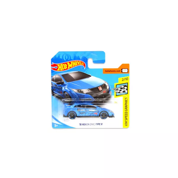 Hot Wheels Speed Graphics: Maşinuţă 16 Honda Civic Type R - albastru