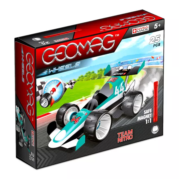 Geomag Wheels: Team Nitro 25 darabos szett - világoskék