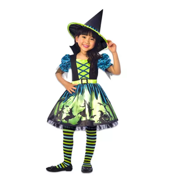 Costum Vrăjitoare fermecătoare - mărime 110 cm, 4-6 ani