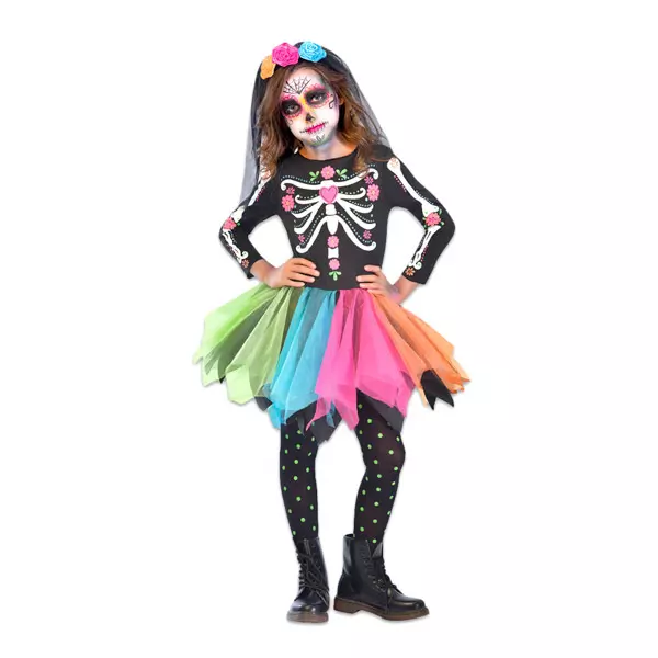 Mexikói cukor lány jelmez - 6-8 éves, 116-128 cm
