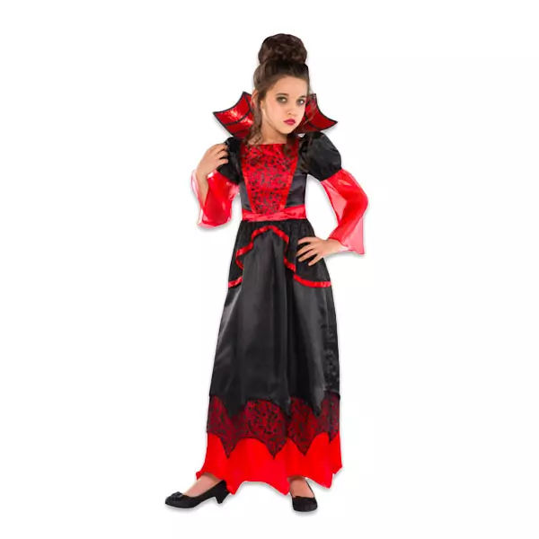 Costum Regină vampir cu guler - 110 cm, 4-6 ani