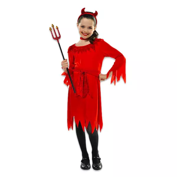 Costum Diavoliţă de culoare roşie - 110 cm, 4-6 ani