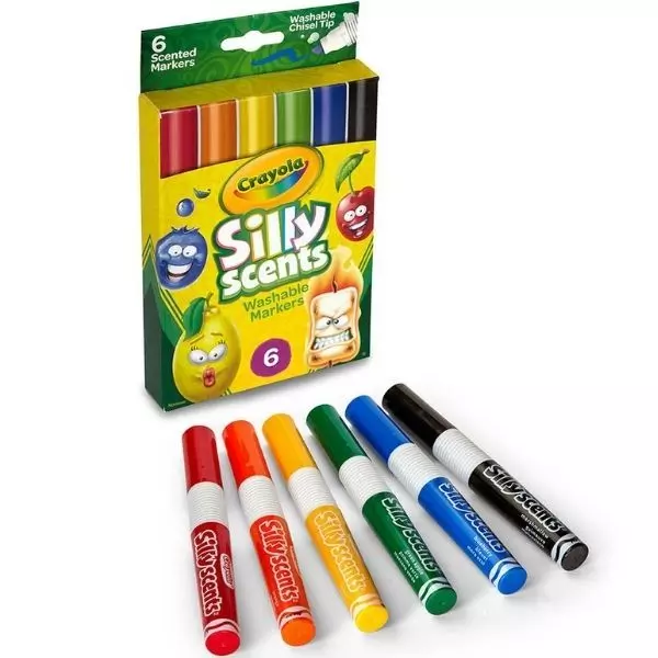 Crayola: 6 markere parfumate cu vârfuri late