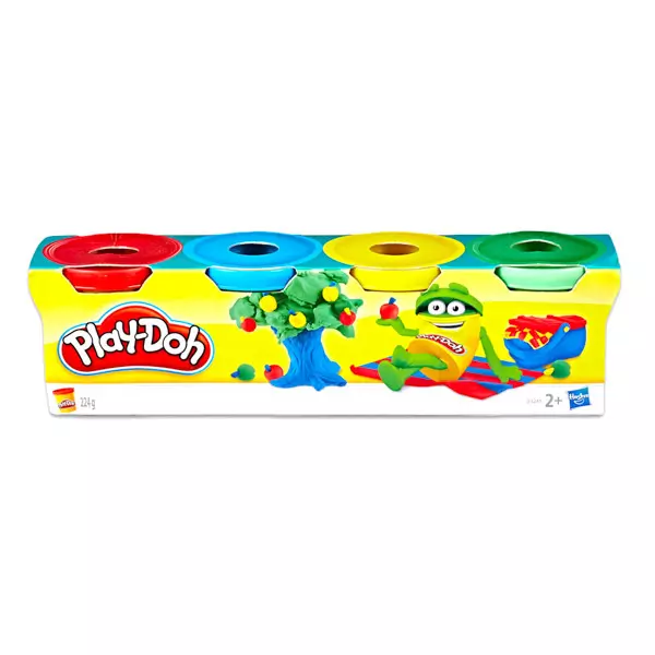 Play-Doh: Set plastilină cu 4 mini-borcănaşe - diferite culori