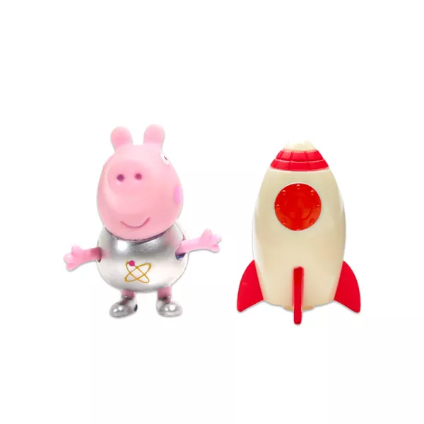 Peppa Pig: George în costum spaţial şi cu rachetă