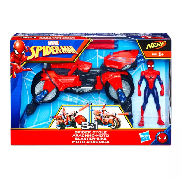 Spider-Man: Spider Cycle cu figurină Spider-Man - set de joacă 3-în-1 - 