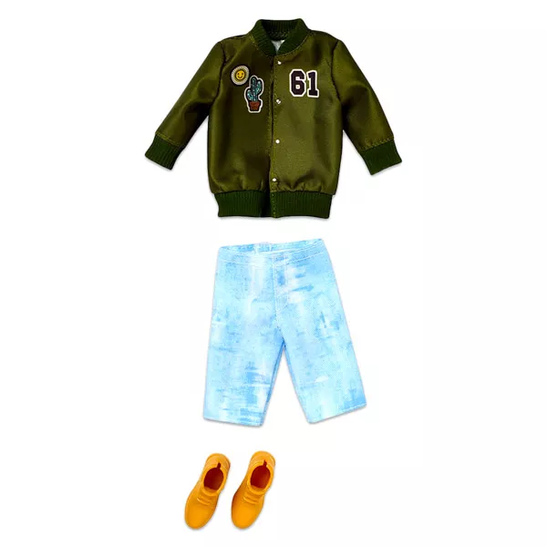 Ken: Haine asortate - Jachetă verde, pantaloni bermuda şi pantofi