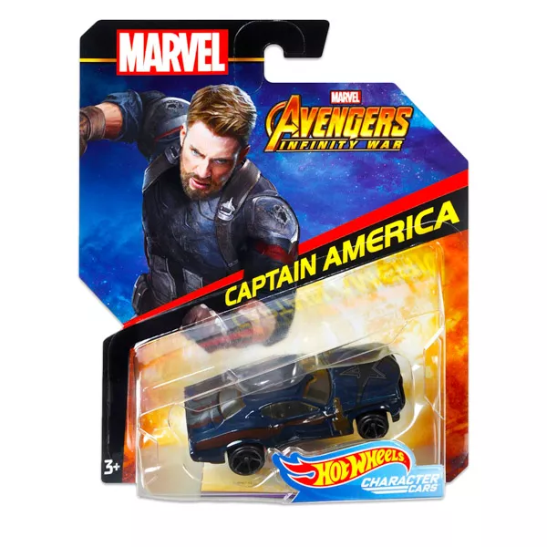 Hot Wheels Marvel karakter kisautók: Bosszúállók - Amerika kapitány
