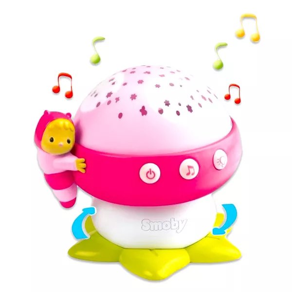 Cotoons: Proiector muzical în formă de ciupercă - roz