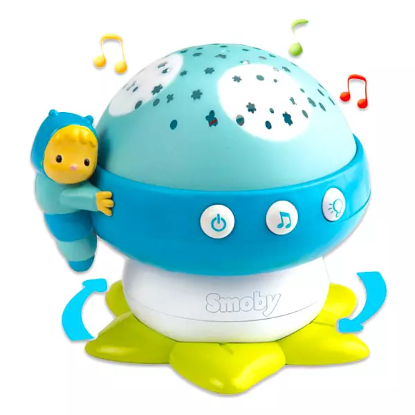 Cotoons: Proiector muzical în formă de ciupercă - albastru