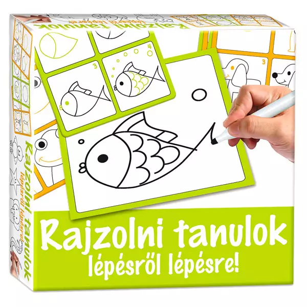 Învăţ să desenez pas cu pas - peştişor - educativ în lb. maghiară