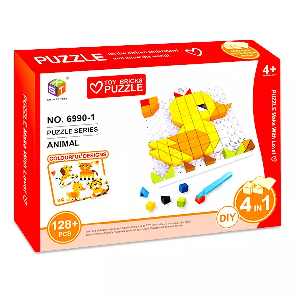 Animale domestice - puzzle 3D cu 128 piese