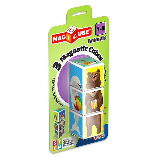 Geomag Magicube: Animale - 3 cuburi magnetice