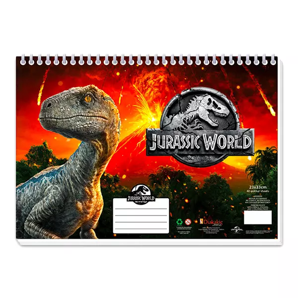 Jurassic World: rajzoló-színező füzet matricákkal - A4 