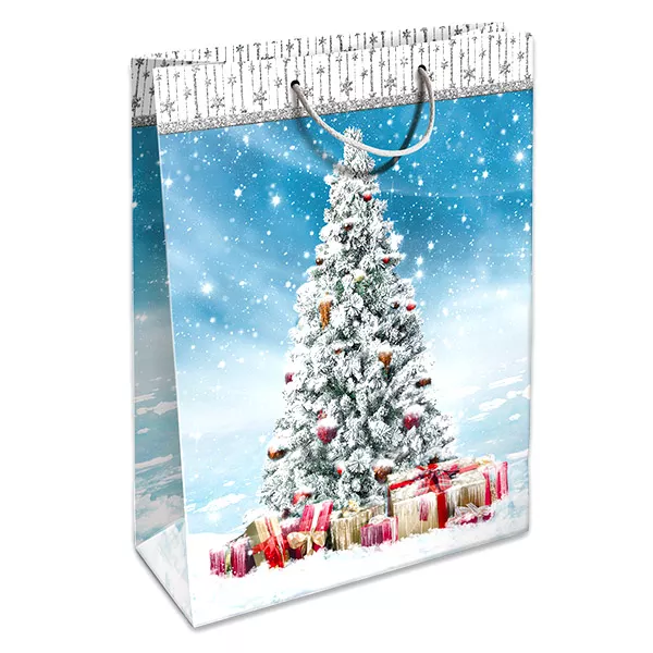 Model Pom de crăciun pungă cadou - 24 x 10 x 32 cm, albastru