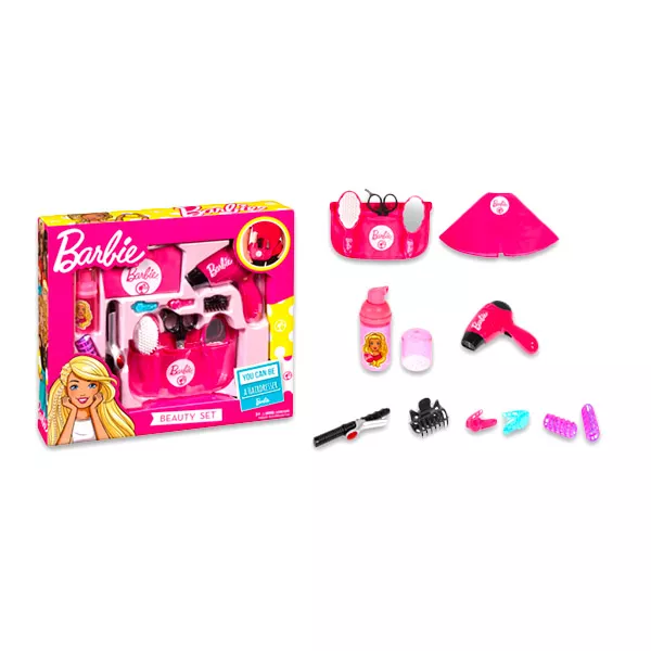 Barbie: Set coafură cu uscător şi placă de păr