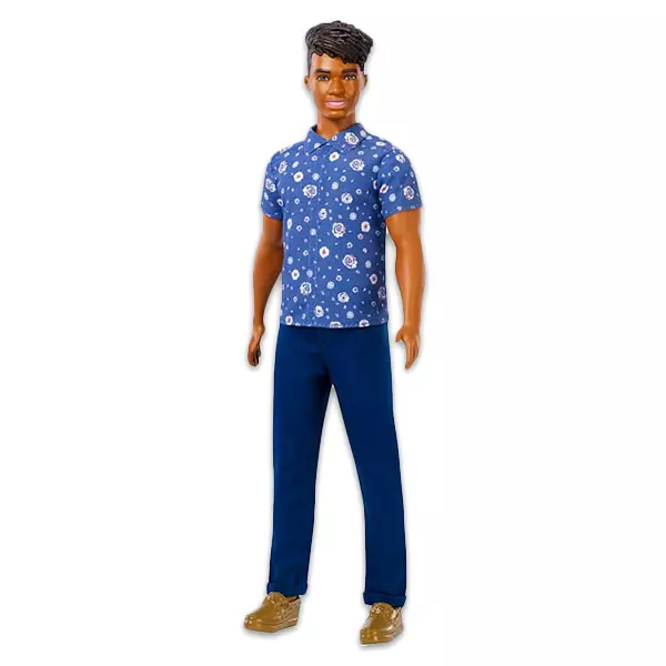 Barbie Fashionistas: păpuşă Ken negru în cămaşă cu model floral