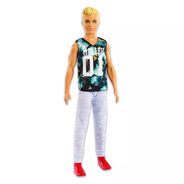 Barbie Fashionistas: păpuşă Ken blond în tricou cu model junglă