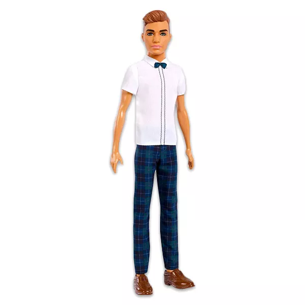 Barbie Fashionistas: păpuşă Ken subţire cu păr brunet şi papion
