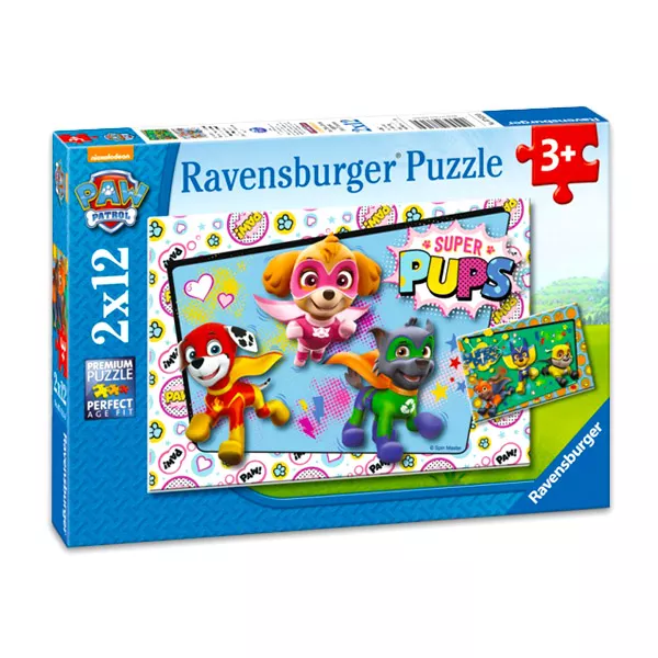 Ravensburger: Paw Patrol Super Pups puzzle 2 x 12 piese