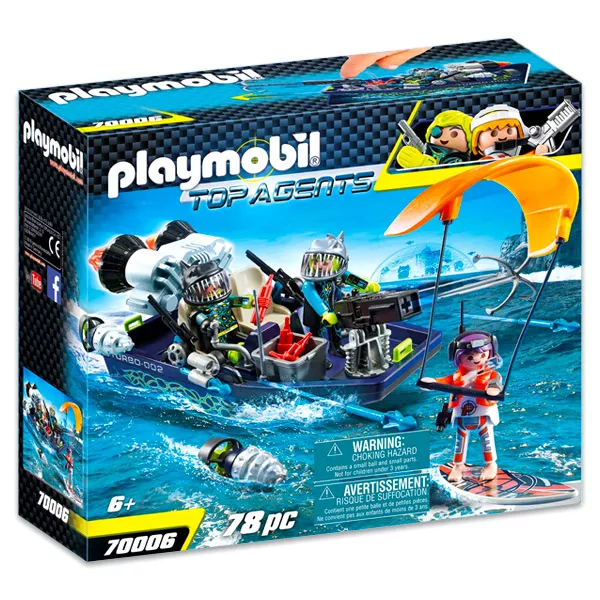 Playmobil: barcă cu motor a echipei S.H.A.R.K. - 70005