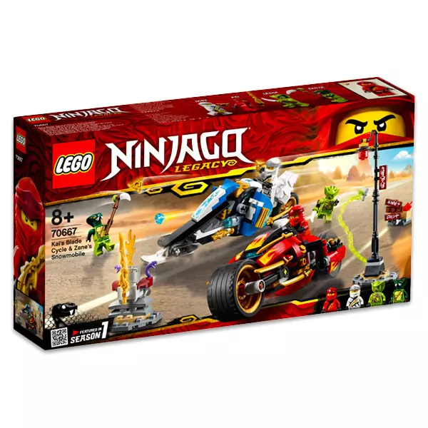 LEGO Ninjago: Kai Pengés Motorja és Zane motoros szánja 70667