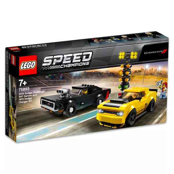 LEGO Speed Champions: 2018 Dodge Challenger SRT Demon și 1970 Dodge Charger RT 75893