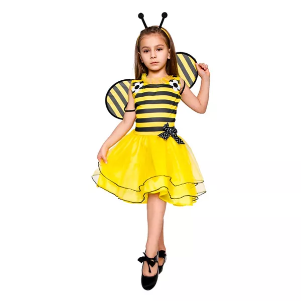 Méhecske lány jelmez - szoknyás, 110-120 cm