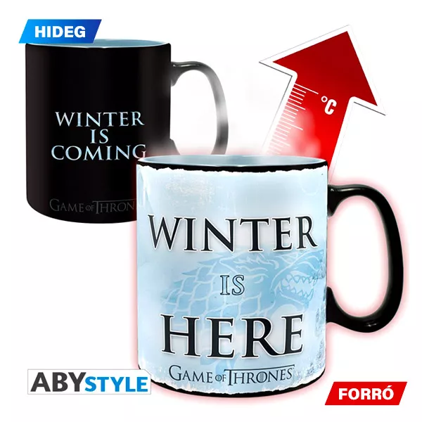 Urzeala tronurilor: Winter is coming - Winter is here cană termosensibilă - 460 ml