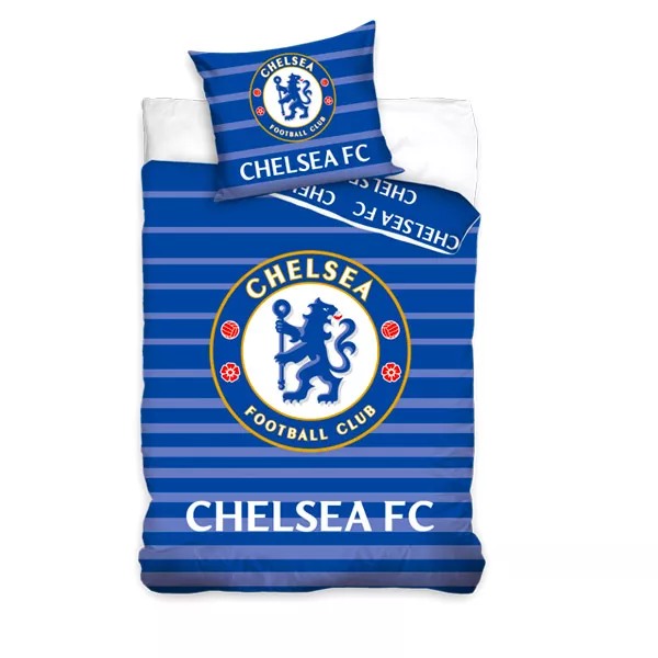 Chelsea FC: lenjerie de pat cu 2 piese - cu dungi