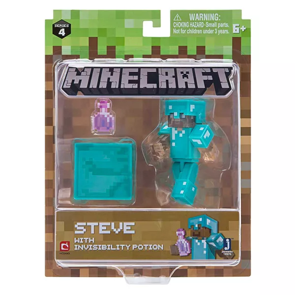 Minecraft: Figurină Steve cu poțiune pentru invizibilitate