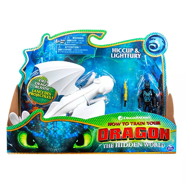 Cum să-ţi dresezi dragonul: Figurine Hiccup şi Light Fury - 17 cm