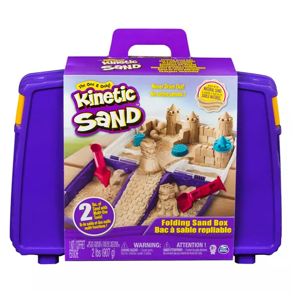 Nisip kinetic: cutie de nisip pliabilă