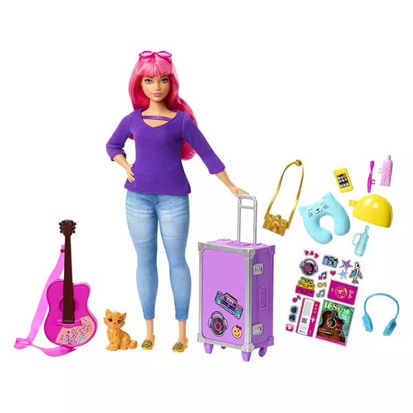 Barbie Dreamhouse: Păpuşa Daisy cu accesorii pentru călătorii