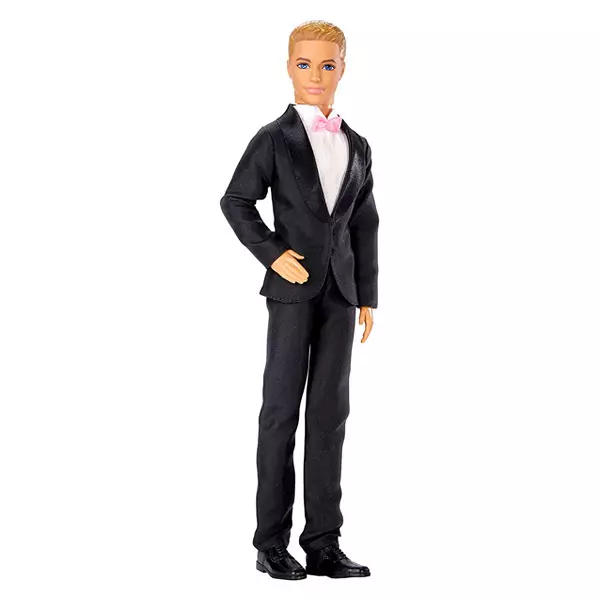 Barbie: Păpuşă Ken mire în costum negru
